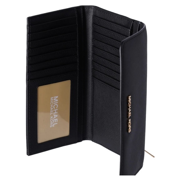 Michael Kors Jet Set XS Carryall Tote Brown MK Logo Signature + Black Wallet - Picture 8 of 10